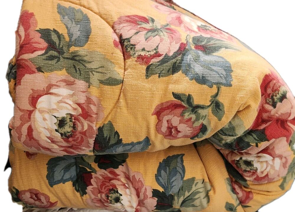 Vtg 80s Ralph Lauren Shabby Cottagecore Cabbage Roses Floral Full Comforter USA